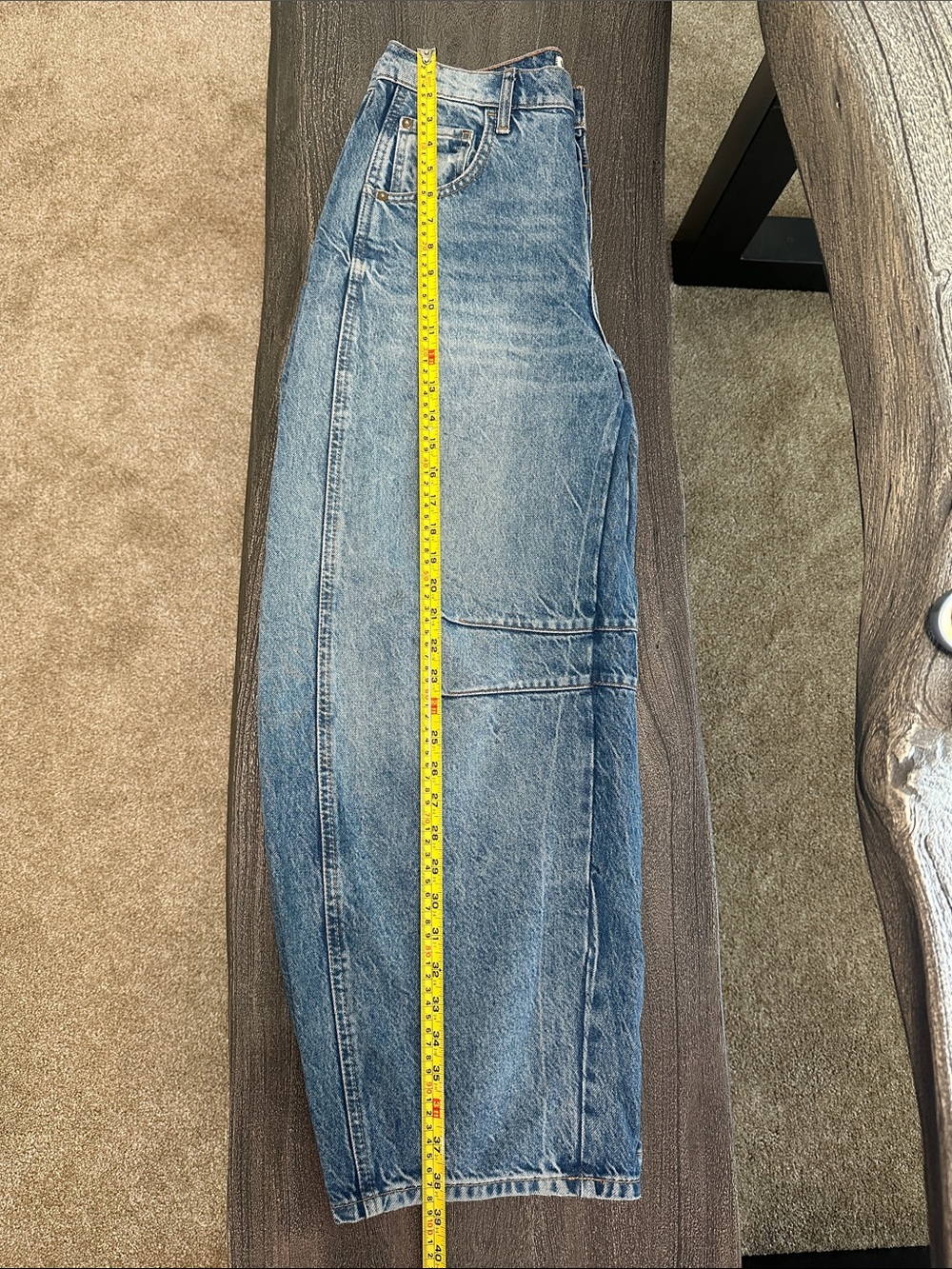 Free People Barrel Leg Vintage Wash 26 Jeans - Oversized Fit - Picture 4 of 6